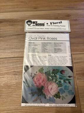 Bob Ross Floral How-To Painting Packet: Oval Pink Roses